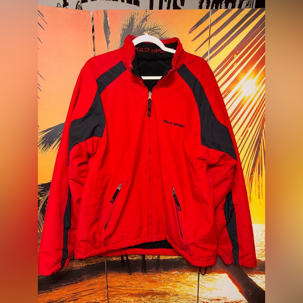 Polo Sport by Ralph Lauren Men's Red and Black Reversible Jacket
